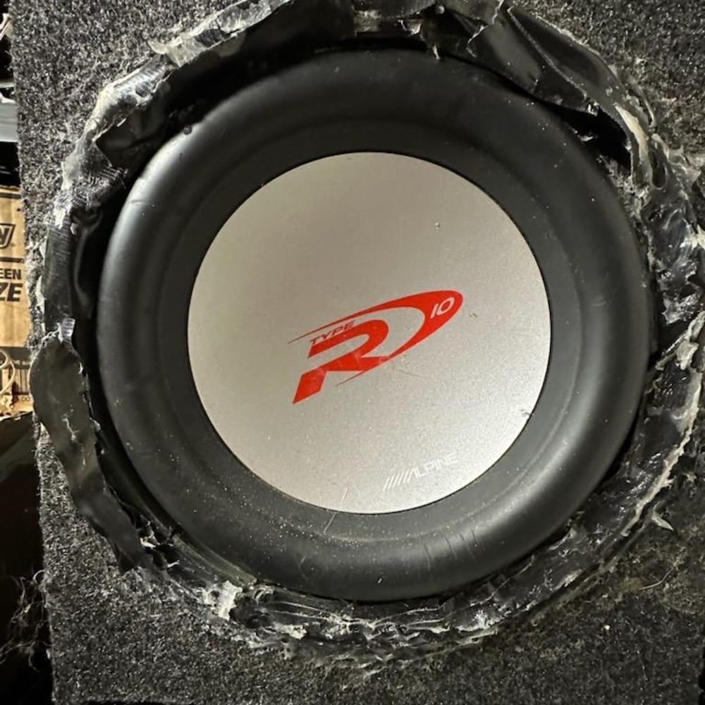 Alpine Silver and Black Car Subwoofer